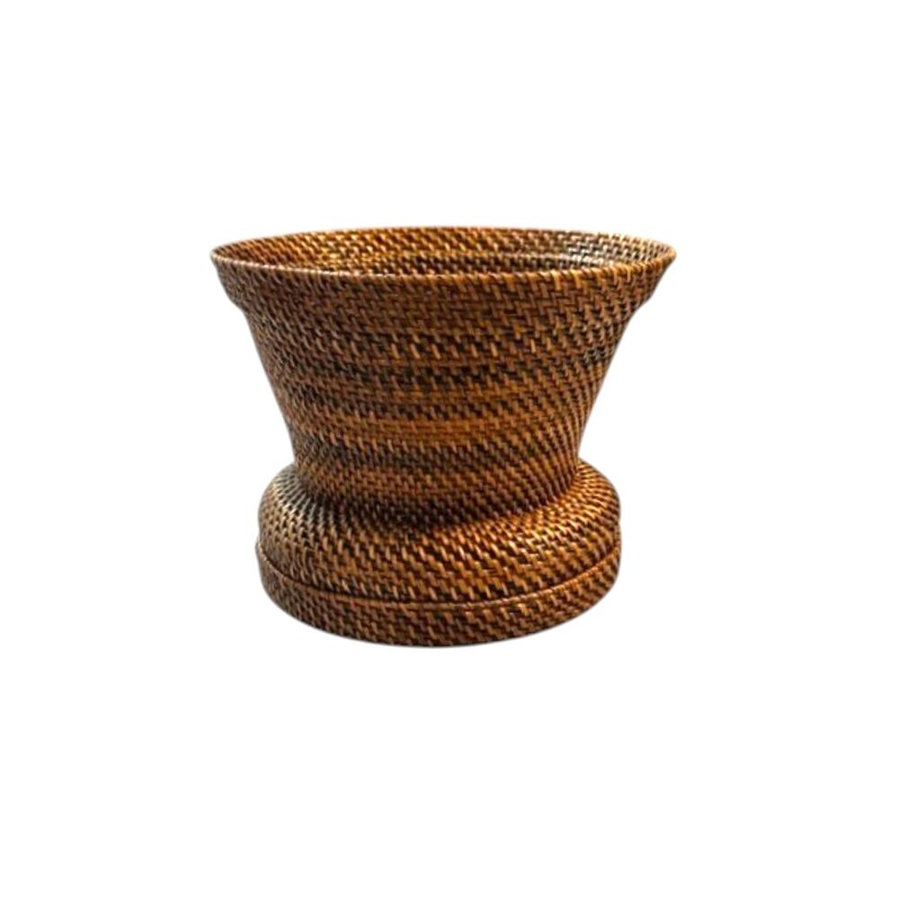 Handwoven Rattan Cachepot Basket Planter Boho Decor